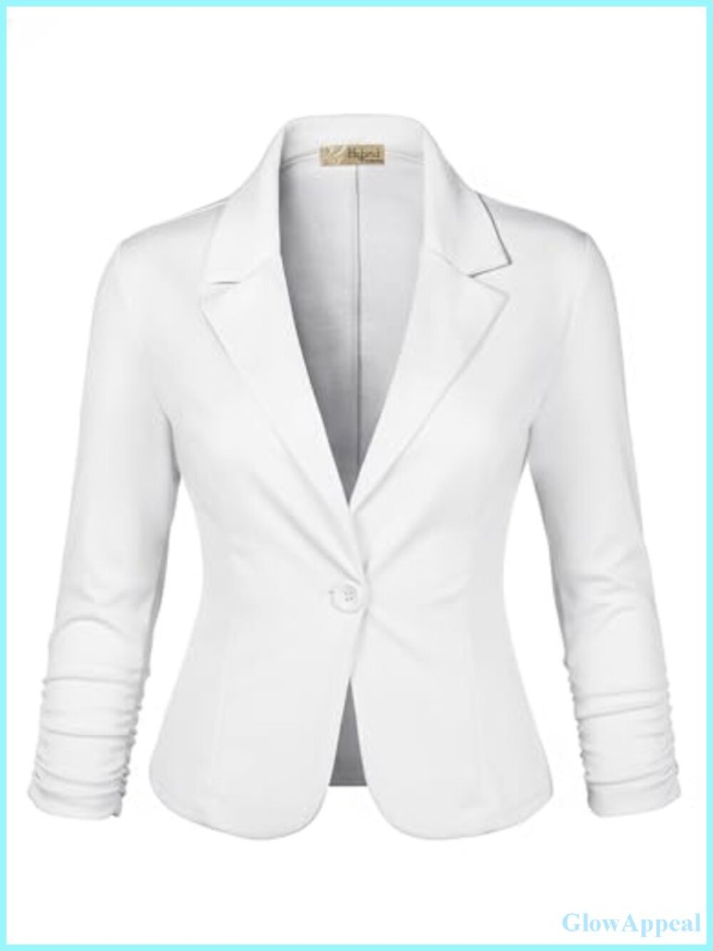 Ponte Cardigan Blazer Notch Collar 3/4 Sleeve Button Women's Professional Work